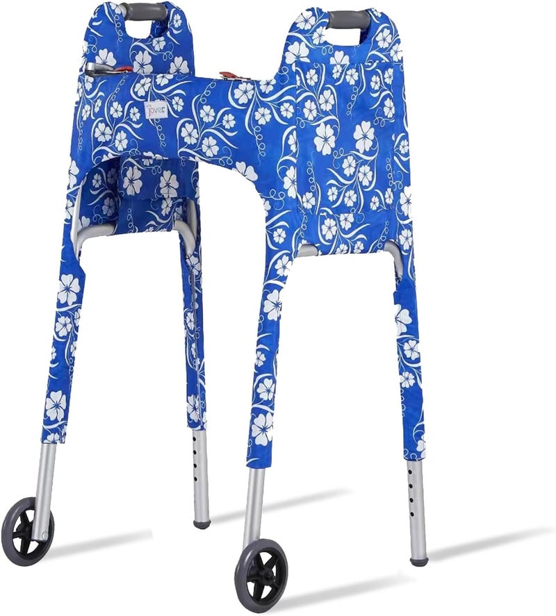 Jover – Walker Covers (Paradise Floral) – Colorful Fabric Cover for Standard Folding Walker Mobility Aid with Pockets, Easy Fit Senior Walker Accessories, Washable Polyester, + Matching Storage Bag - Image 1